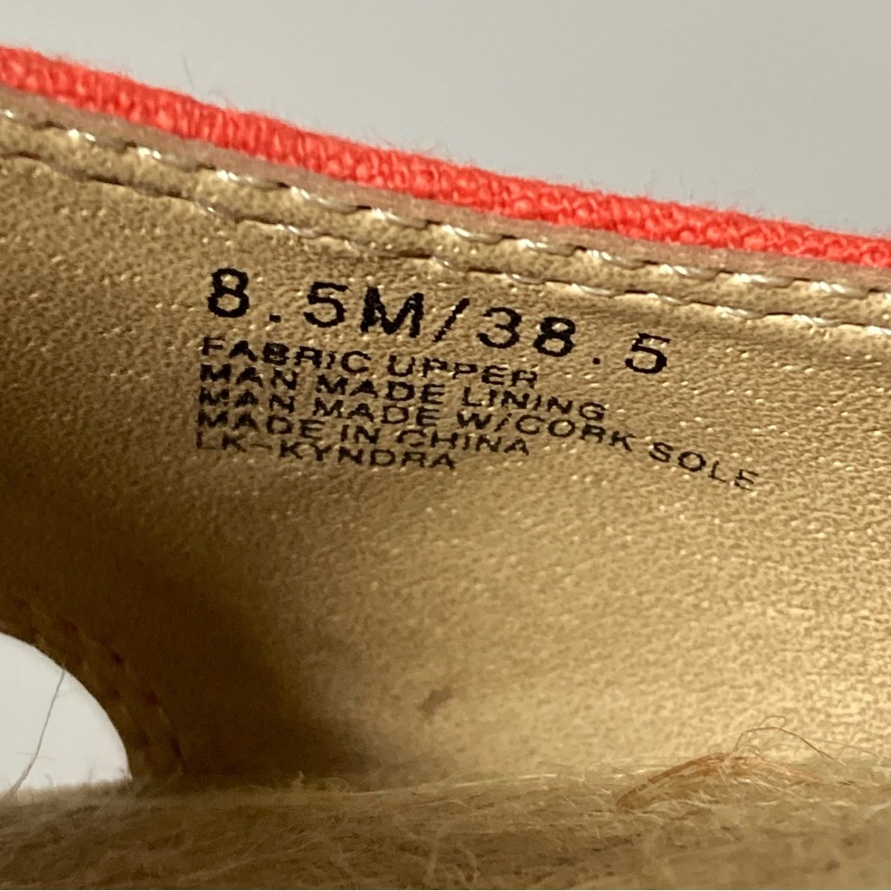 Lucky Brand Kyndra Wedge Espadrille in Coral & Tan US Women’s Size 8.5 M - Picture 7 of 10